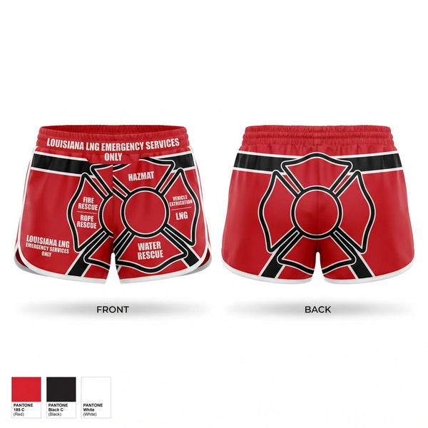 Womens Shorts, LOUISIANA LNG EMERGENCY SERVICES, , Teamtime, Team time, sublimation, custom sports apparel, team uniforms, spirit wear, spiritwear, sports uniforms, custom shirts, team store, custom team store, fundraiser sports, apparel fundraiser