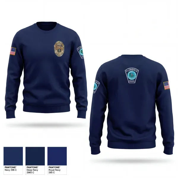 Crew Neck Sweatshirt, Florence Police Department, Police, Teamtime, Team time, sublimation, custom sports apparel, team uniforms, spirit wear, spiritwear, sports uniforms, custom shirts, team store, custom team store, fundraiser sports, apparel fundraiser