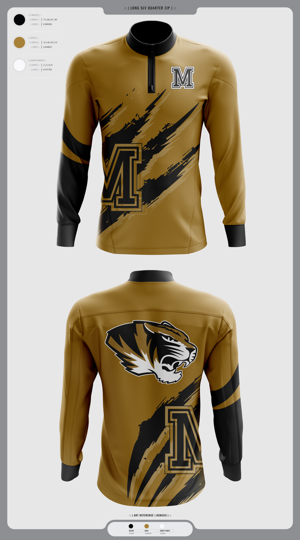 Quarter Zip Jacket, Marceline Tigers, , Teamtime, Team time, sublimation, custom sports apparel, team uniforms, spirit wear, spiritwear, sports uniforms, custom shirts, team store, custom team store, fundraiser sports, apparel fundraiser