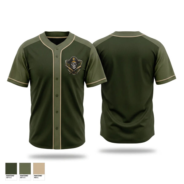 Full Button Baseball Jersey, Clarksville pirates, Baseball, Teamtime, Team time, sublimation, custom sports apparel, team uniforms, spirit wear, spiritwear, sports uniforms, custom shirts, team store, custom team store, fundraiser sports, apparel fundraiser