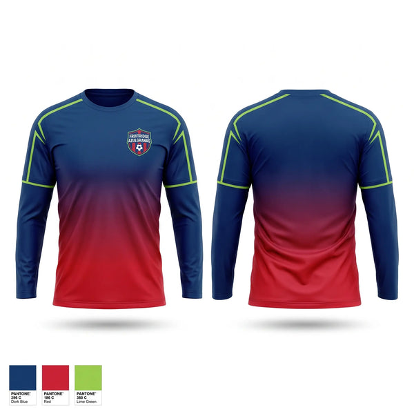 Long Sleeve Performance Shirt, Fruitridge azulgranas, Men's Soccer, Teamtime, Team time, sublimation, custom sports apparel, team uniforms, spirit wear, spiritwear, sports uniforms, custom shirts, team store, custom team store, fundraiser sports, apparel fundraiser