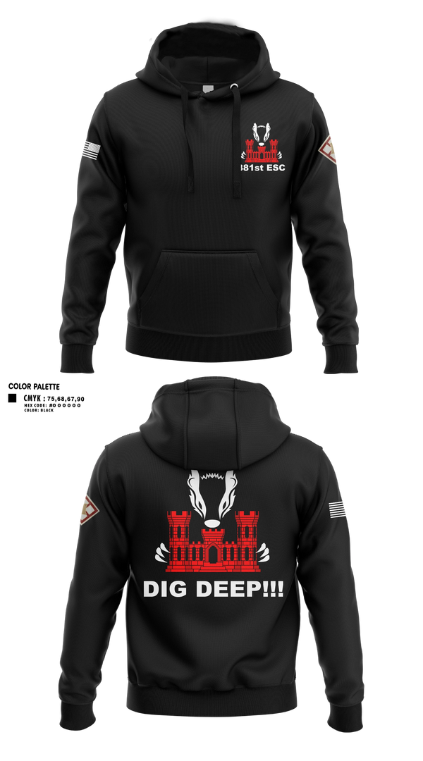 Hoodie, 381 EN CO, Army, Teamtime, Team time, sublimation, custom sports apparel, team uniforms, spirit wear, spiritwear, sports uniforms, custom shirts, team store, custom team store, fundraiser sports, apparel fundraiser