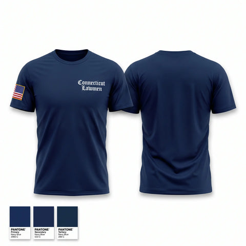 Old School Cotton Feel Shirt, Connecticut Lawmen, Police, Teamtime, Team time, sublimation, custom sports apparel, team uniforms, spirit wear, spiritwear, sports uniforms, custom shirts, team store, custom team store, fundraiser sports, apparel fundraiser