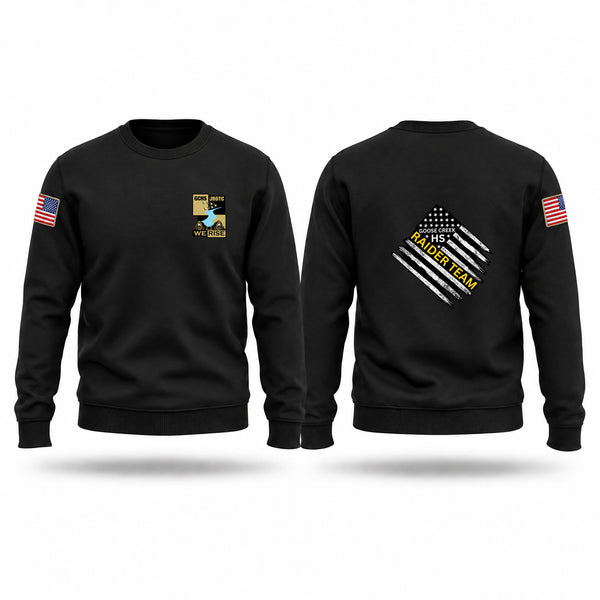 Crew Neck Sweatshirt, Goose Creek High School Raider Team, Bowling, Teamtime, Team time, sublimation, custom sports apparel, team uniforms, spirit wear, spiritwear, sports uniforms, custom shirts, team store, custom team store, fundraiser sports, apparel fundraiser