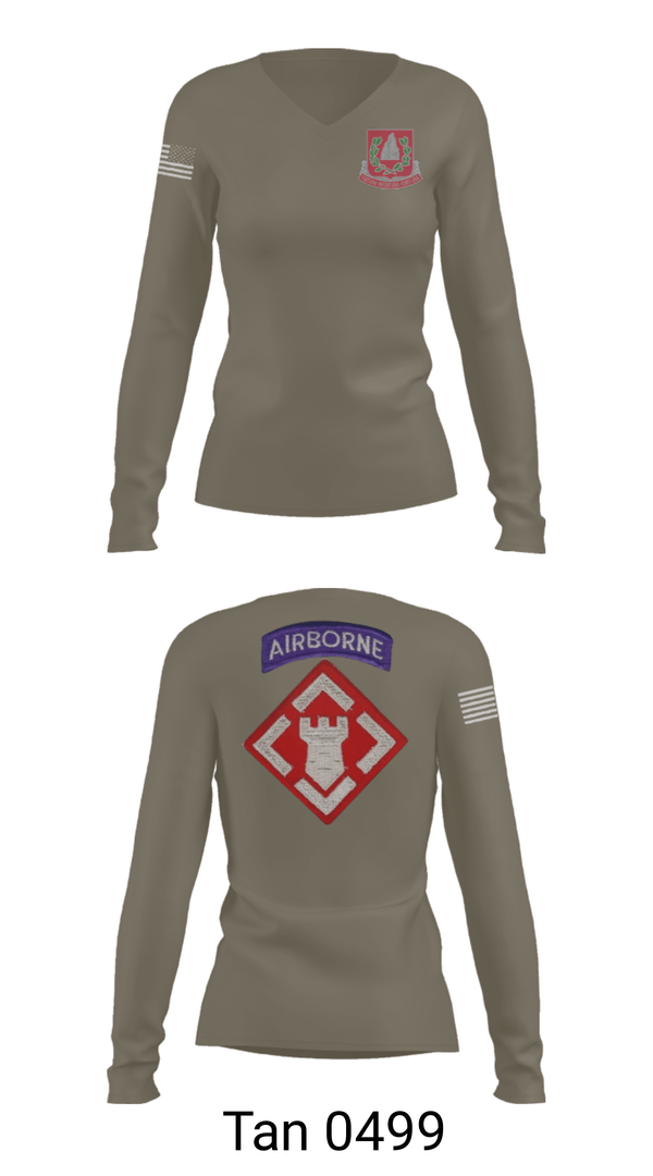 Women's Long Sleeve Vneck Shirt, 37th engineer bn, Army, Teamtime, Team time, sublimation, custom sports apparel, team uniforms, spirit wear, spiritwear, sports uniforms, custom shirts, team store, custom team store, fundraiser sports, apparel fundraiser