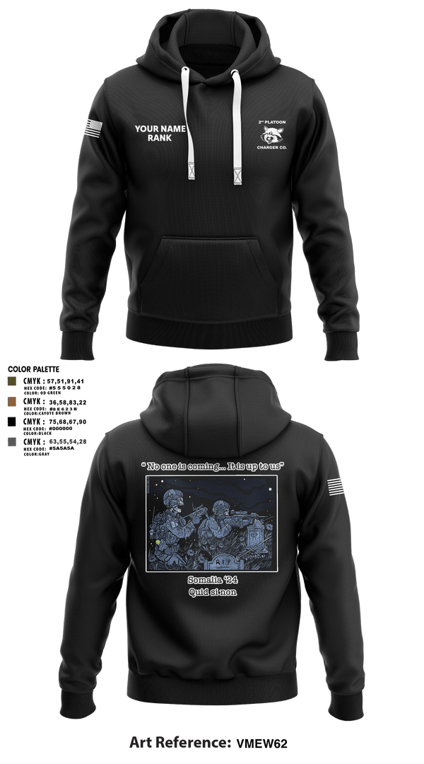 Hoodie, Charger Co. / 2-112th Infantry Battalion, National Guard, Teamtime, Team time, sublimation, custom sports apparel, team uniforms, spirit wear, spiritwear, sports uniforms, custom shirts, team store, custom team store, fundraiser sports, apparel fundraiser