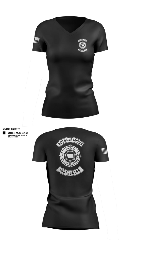 Womens Short Sleeve Vneck Shirt, Flow State AthleticsMontana Department of Corrections Defensive Tactics InstructorsMontana Department of Corrections Defensive Tactics Instructors, Police, Teamtime, Team time, sublimation, custom sports apparel, team uniforms, spirit wear, spiritwear, sports uniforms, custom shirts, team store, custom team store, fundraiser sports, apparel fundraiser