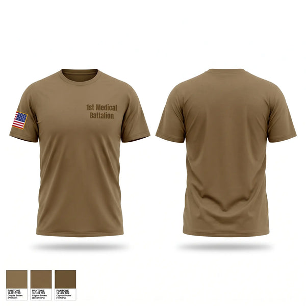 Old School Cotton Feel Shirt, 1st Medical Battalion, Navy, Teamtime, Team time, sublimation, custom sports apparel, team uniforms, spirit wear, spiritwear, sports uniforms, custom shirts, team store, custom team store, fundraiser sports, apparel fundraiser