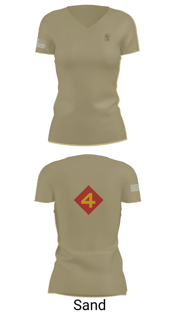 Womens Short Sleeve Vneck Shirt, 14th Marine regiment 4th Marine corps division, , Teamtime, Team time, sublimation, custom sports apparel, team uniforms, spirit wear, spiritwear, sports uniforms, custom shirts, team store, custom team store, fundraiser sports, apparel fundraiser