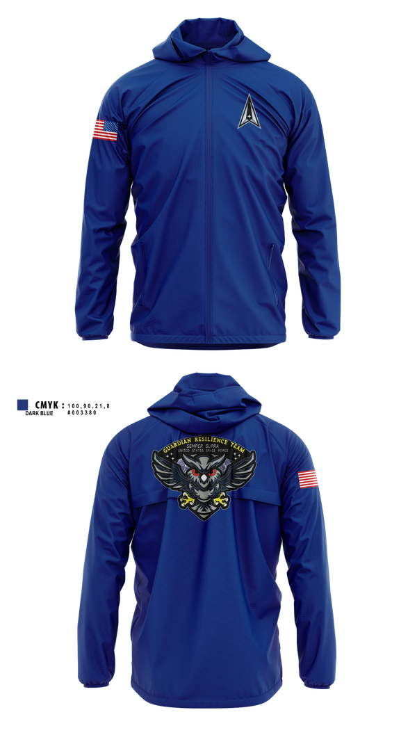 Windbreaker, Guardian Resilience Team, Space Force, Teamtime, Team time, sublimation, custom sports apparel, team uniforms, spirit wear, spiritwear, sports uniforms, custom shirts, team store, custom team store, fundraiser sports, apparel fundraiser