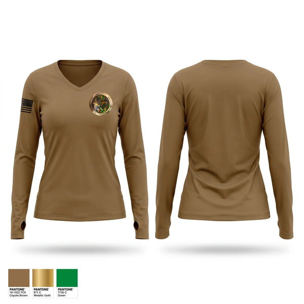 Womens Long Sleeve Vneck Shirt, 56 EMS FAB FLIGHT, Air Force, Teamtime, Team time, sublimation, custom sports apparel, team uniforms, spirit wear, spiritwear, sports uniforms, custom shirts, team store, custom team store, fundraiser sports, apparel fundraiser