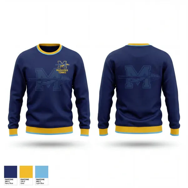 Crew Neck Sweatshirt, Monache High School Tennis, Tennis, Teamtime, Team time, sublimation, custom sports apparel, team uniforms, spirit wear, spiritwear, sports uniforms, custom shirts, team store, custom team store, fundraiser sports, apparel fundraiser