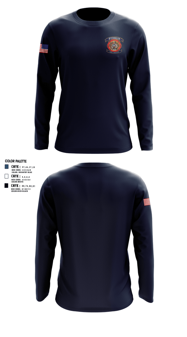 Long Sleeve Performance Shirt, Byhalia Fire and Rescue, Fire Department, Teamtime, Team time, sublimation, custom sports apparel, team uniforms, spirit wear, spiritwear, sports uniforms, custom shirts, team store, custom team store, fundraiser sports, apparel fundraiser