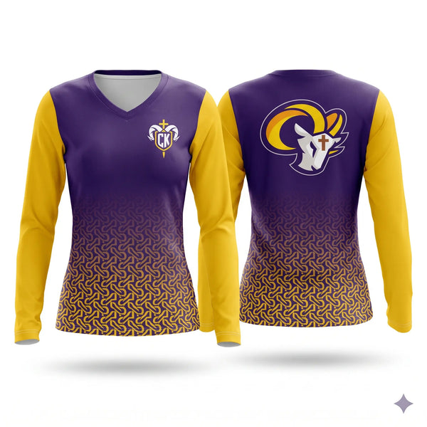 Womens Long Sleeve Vneck Shirt, RAMS OPP, Men's Basketball, Teamtime, Team time, sublimation, custom sports apparel, team uniforms, spirit wear, spiritwear, sports uniforms, custom shirts, team store, custom team store, fundraiser sports, apparel fundraiser