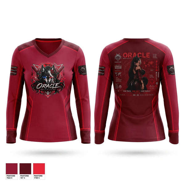 Womens Long Sleeve Vneck Shirt, Cerberus unit 02, E-Sports, Teamtime, Team time, sublimation, custom sports apparel, team uniforms, spirit wear, spiritwear, sports uniforms, custom shirts, team store, custom team store, fundraiser sports, apparel fundraiser