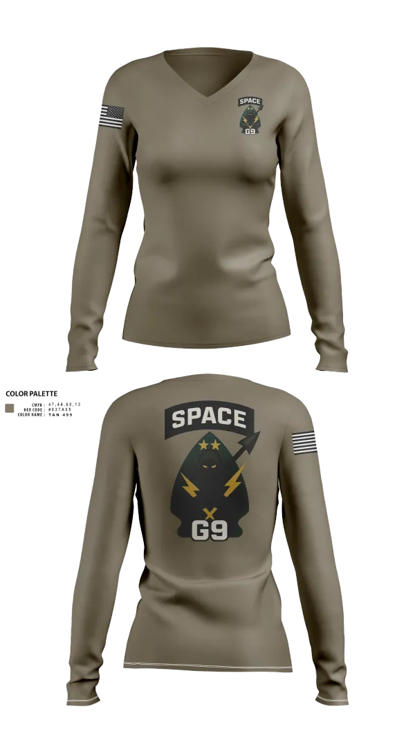 Womens Long Sleeve Vneck Shirt, 1SFC(A), , Teamtime, Team time, sublimation, custom sports apparel, team uniforms, spirit wear, spiritwear, sports uniforms, custom shirts, team store, custom team store, fundraiser sports, apparel fundraiser