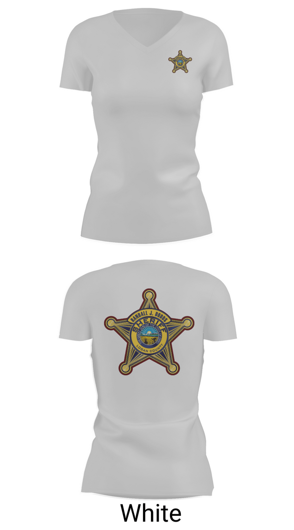 Womens Short Sleeve Vneck Shirt, LOGAN COUNTY SHERIFFS OFFICE, Police, Teamtime, Team time, sublimation, custom sports apparel, team uniforms, spirit wear, spiritwear, sports uniforms, custom shirts, team store, custom team store, fundraiser sports, apparel fundraiser