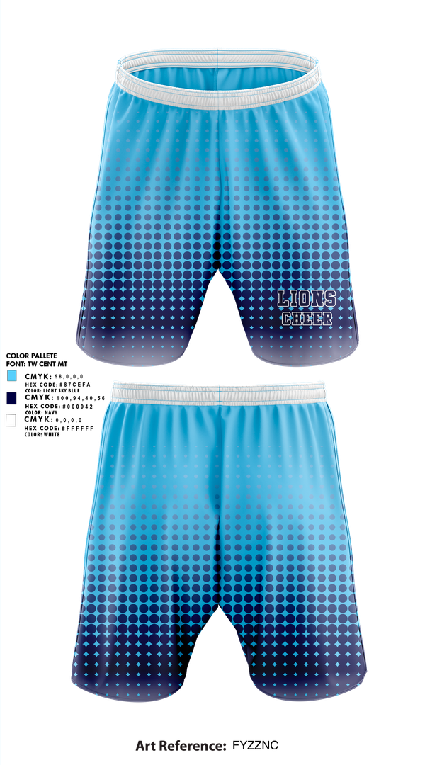 Athletic Shorts With Pockets, Lions, Cheer, Teamtime, Team time, sublimation, custom sports apparel, team uniforms, spirit wear, spiritwear, sports uniforms, custom shirts, team store, custom team store, fundraiser sports, apparel fundraiser