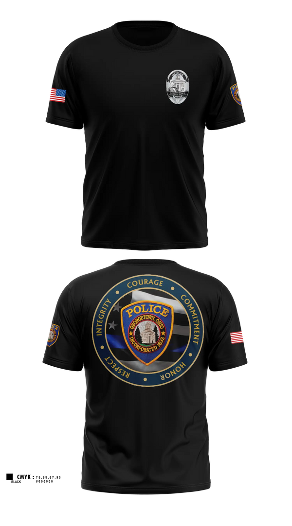 Short Sleeve Performance Shirt, Georgetown Police Department, Police, Teamtime, Team time, sublimation, custom sports apparel, team uniforms, spirit wear, spiritwear, sports uniforms, custom shirts, team store, custom team store, fundraiser sports, apparel fundraiser