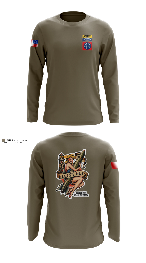 Long Sleeve Performance Shirt, Ammo, Distro, 407th LSB, Army, Teamtime, Team time, sublimation, custom sports apparel, team uniforms, spirit wear, spiritwear, sports uniforms, custom shirts, team store, custom team store, fundraiser sports, apparel fundraiser