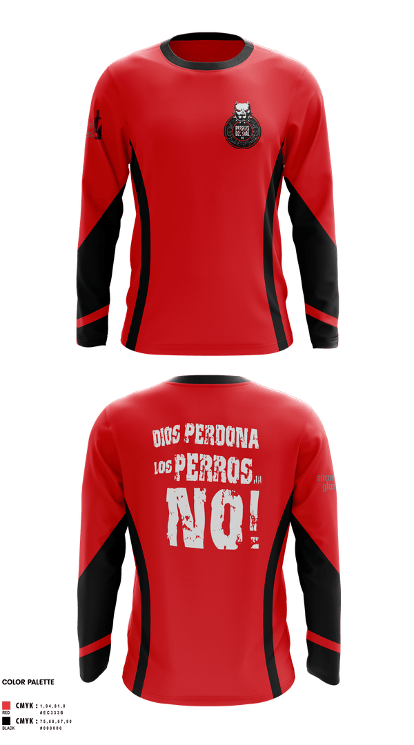 Long Sleeve Performance Shirt, PERROS DEL MAL FC, Men's Soccer, Teamtime, Team time, sublimation, custom sports apparel, team uniforms, spirit wear, spiritwear, sports uniforms, custom shirts, team store, custom team store, fundraiser sports, apparel fundraiser