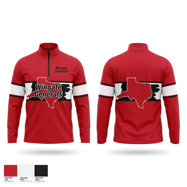 Quarter Zip Jacket, Wingate Generals, Cheer, Teamtime, Team time, sublimation, custom sports apparel, team uniforms, spirit wear, spiritwear, sports uniforms, custom shirts, team store, custom team store, fundraiser sports, apparel fundraiser