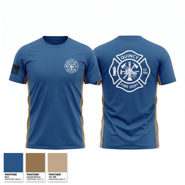 Old School Cotton Feel Shirt, Quincy fire department, Fire Department, Teamtime, Team time, sublimation, custom sports apparel, team uniforms, spirit wear, spiritwear, sports uniforms, custom shirts, team store, custom team store, fundraiser sports, apparel fundraiser
