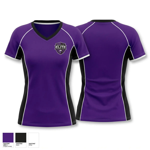 Womens Short Sleeve Vneck Shirt, Ohio Valley Elite Football Club, , Teamtime, Team time, sublimation, custom sports apparel, team uniforms, spirit wear, spiritwear, sports uniforms, custom shirts, team store, custom team store, fundraiser sports, apparel fundraiser