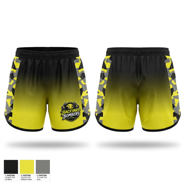 Womens Shorts, Backyard Bombers, Softball, Teamtime, Team time, sublimation, custom sports apparel, team uniforms, spirit wear, spiritwear, sports uniforms, custom shirts, team store, custom team store, fundraiser sports, apparel fundraiser