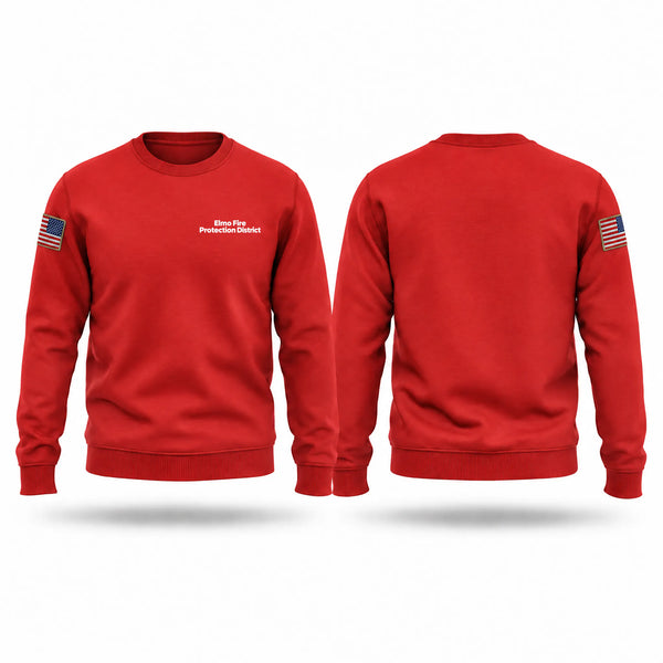 Crew Neck Sweatshirt, Elmo Fire Protection District, Fire Department, Teamtime, Team time, sublimation, custom sports apparel, team uniforms, spirit wear, spiritwear, sports uniforms, custom shirts, team store, custom team store, fundraiser sports, apparel fundraiser