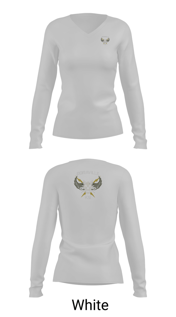 Womens Long Sleeve Vneck Shirt, Doraville K9, Police, Teamtime, Team time, sublimation, custom sports apparel, team uniforms, spirit wear, spiritwear, sports uniforms, custom shirts, team store, custom team store, fundraiser sports, apparel fundraiser