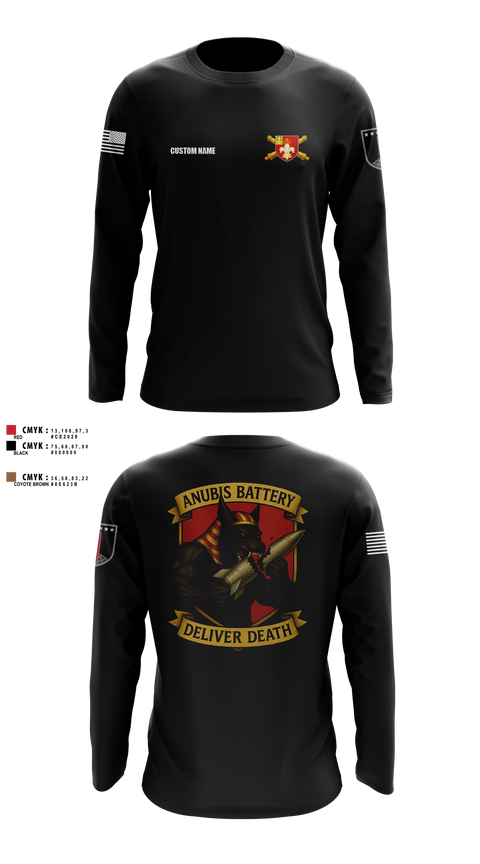 Long Sleeve Performance Shirt, Anubis Battery, 3-12 FA, Army, Teamtime, Team time, sublimation, custom sports apparel, team uniforms, spirit wear, spiritwear, sports uniforms, custom shirts, team store, custom team store, fundraiser sports, apparel fundraiser