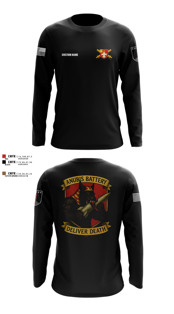 Long Sleeve Performance Shirt, Anubis Battery, 3-12 FA, Army, Teamtime, Team time, sublimation, custom sports apparel, team uniforms, spirit wear, spiritwear, sports uniforms, custom shirts, team store, custom team store, fundraiser sports, apparel fundraiser