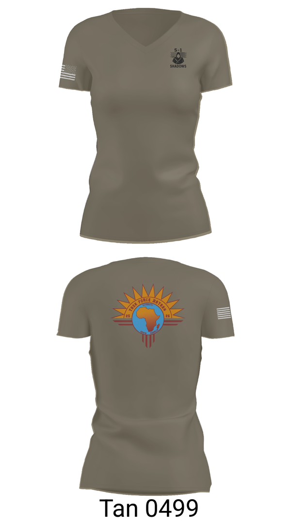 Womens Short Sleeve Vneck Shirt, TF BATAAN S1, Army, Teamtime, Team time, sublimation, custom sports apparel, team uniforms, spirit wear, spiritwear, sports uniforms, custom shirts, team store, custom team store, fundraiser sports, apparel fundraiser