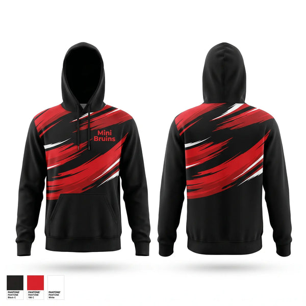 Hoodie, Mini Bruins, Cheer, Teamtime, Team time, sublimation, custom sports apparel, team uniforms, spirit wear, spiritwear, sports uniforms, custom shirts, team store, custom team store, fundraiser sports, apparel fundraiser