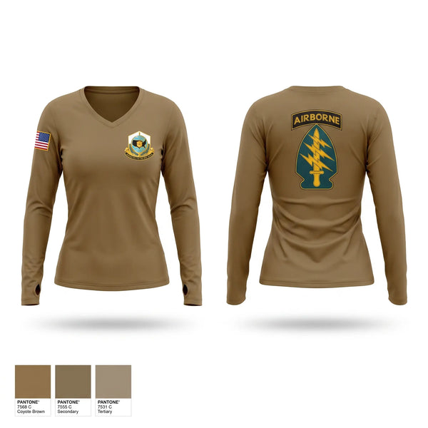 Womens Long Sleeve Vneck Shirt, 905th CBn, Army, Teamtime, Team time, sublimation, custom sports apparel, team uniforms, spirit wear, spiritwear, sports uniforms, custom shirts, team store, custom team store, fundraiser sports, apparel fundraiser