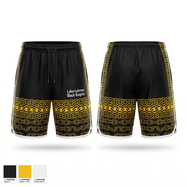 Athletic Shorts With Pockets, Lake-Lehman Black Knights, Men's Basketball, Teamtime, Team time, sublimation, custom sports apparel, team uniforms, spirit wear, spiritwear, sports uniforms, custom shirts, team store, custom team store, fundraiser sports, apparel fundraiser