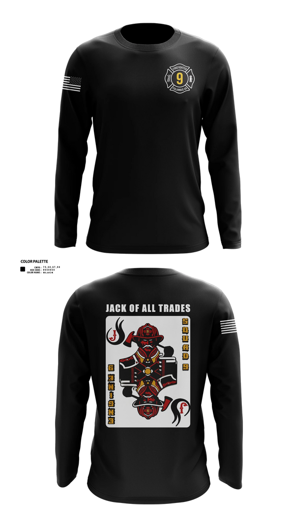 Long Sleeve Performance Shirt, Station 9, Fire Department, Teamtime, Team time, sublimation, custom sports apparel, team uniforms, spirit wear, spiritwear, sports uniforms, custom shirts, team store, custom team store, fundraiser sports, apparel fundraiser