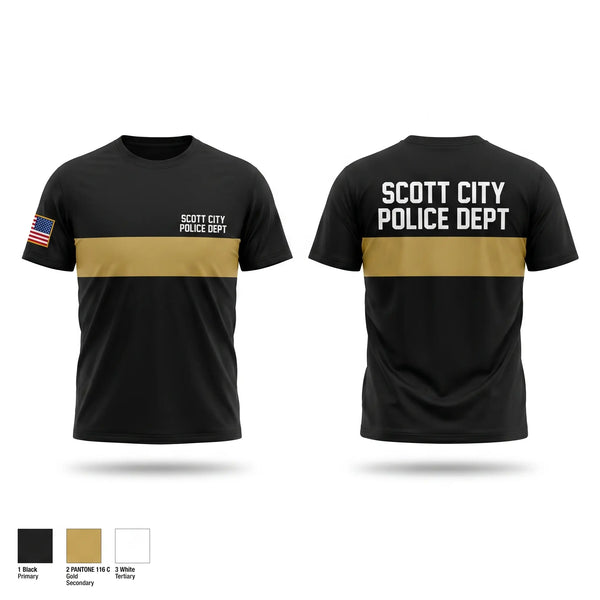 Old School Cotton Feel Shirt, SCOTT CITY POLICE DEPT., Police, Teamtime, Team time, sublimation, custom sports apparel, team uniforms, spirit wear, spiritwear, sports uniforms, custom shirts, team store, custom team store, fundraiser sports, apparel fundraiser