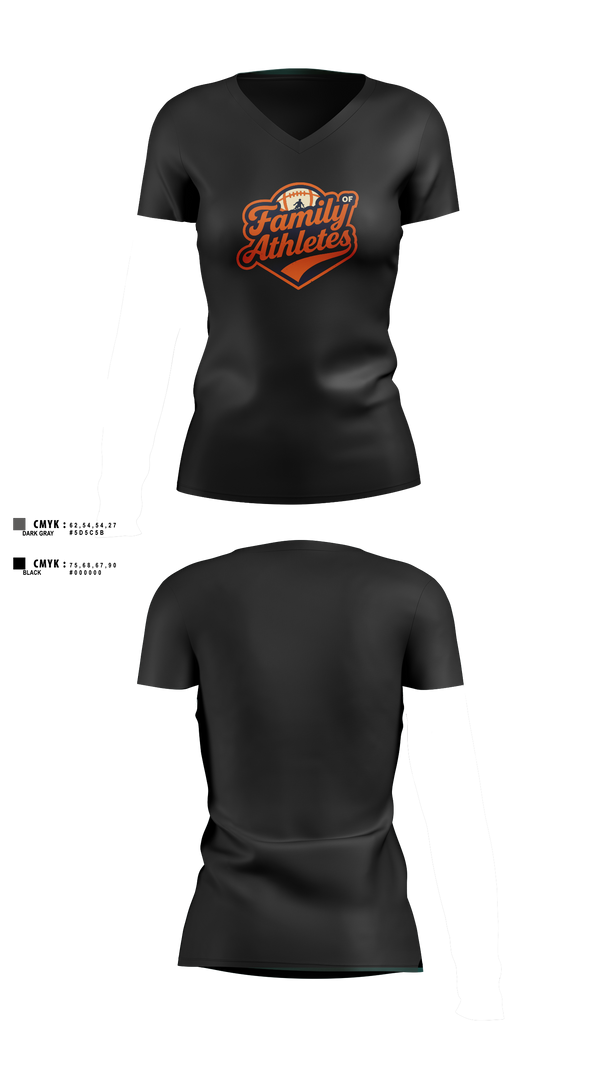 Womens Short Sleeve Vneck Shirt, Family Of Athletes, , Teamtime, Team time, sublimation, custom sports apparel, team uniforms, spirit wear, spiritwear, sports uniforms, custom shirts, team store, custom team store, fundraiser sports, apparel fundraiser