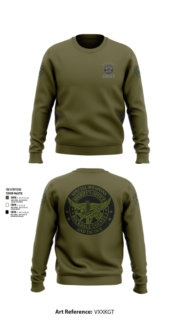 Crew Neck Sweatshirt, Rockdale SWAT, Police, Teamtime, Team time, sublimation, custom sports apparel, team uniforms, spirit wear, spiritwear, sports uniforms, custom shirts, team store, custom team store, fundraiser sports, apparel fundraiser