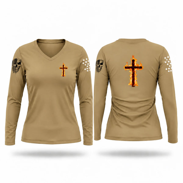 Womens Long Sleeve Vneck Shirt, 19, Fire Department, Teamtime, Team time, sublimation, custom sports apparel, team uniforms, spirit wear, spiritwear, sports uniforms, custom shirts, team store, custom team store, fundraiser sports, apparel fundraiser
