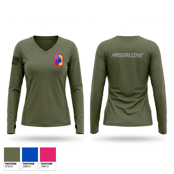 Womens Long Sleeve Vneck Shirt, C Btry 1/623rd FA, Army, Teamtime, Team time, sublimation, custom sports apparel, team uniforms, spirit wear, spiritwear, sports uniforms, custom shirts, team store, custom team store, fundraiser sports, apparel fundraiser