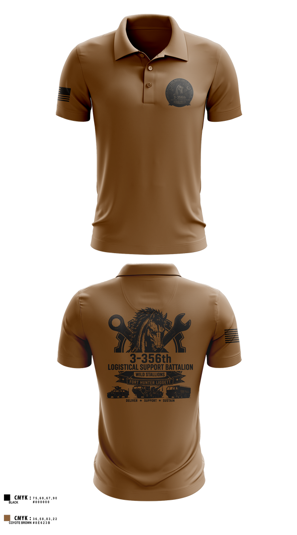 Short Sleeve Performance Polo, 3-356 LSB (Wild Stallions), Army, Teamtime, Team time, sublimation, custom sports apparel, team uniforms, spirit wear, spiritwear, sports uniforms, custom shirts, team store, custom team store, fundraiser sports, apparel fundraiser