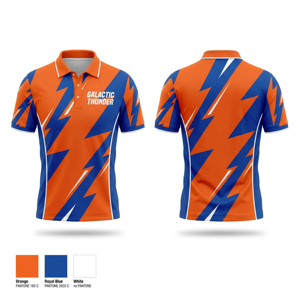 Short Sleeve Performance Polo, Galactic Thunder, Men's Soccer, Teamtime, Team time, sublimation, custom sports apparel, team uniforms, spirit wear, spiritwear, sports uniforms, custom shirts, team store, custom team store, fundraiser sports, apparel fundraiser