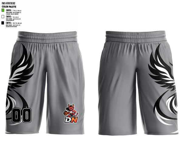 Womens Basketball Shorts, Demon Nation, Women's Basketball, Teamtime, Team time, sublimation, custom sports apparel, team uniforms, spirit wear, spiritwear, sports uniforms, custom shirts, team store, custom team store, fundraiser sports, apparel fundraiser