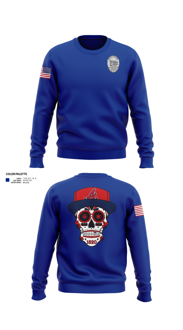 Crew Neck Sweatshirt, Cheraw, Police, Teamtime, Team time, sublimation, custom sports apparel, team uniforms, spirit wear, spiritwear, sports uniforms, custom shirts, team store, custom team store, fundraiser sports, apparel fundraiser