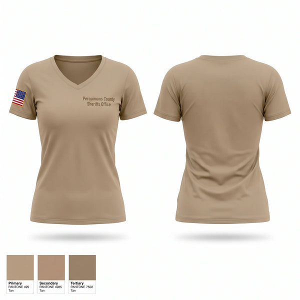 Womens Short Sleeve Vneck Shirt, Perquimans County Sheriff's Office, Police, Teamtime, Team time, sublimation, custom sports apparel, team uniforms, spirit wear, spiritwear, sports uniforms, custom shirts, team store, custom team store, fundraiser sports, apparel fundraiser