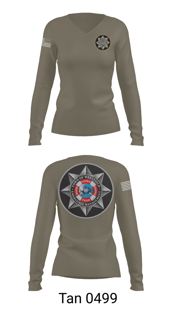 Womens Long Sleeve Vneck Shirt, WESTFIELD POLICE OEM, Police, Teamtime, Team time, sublimation, custom sports apparel, team uniforms, spirit wear, spiritwear, sports uniforms, custom shirts, team store, custom team store, fundraiser sports, apparel fundraiser