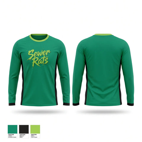 Long Sleeve Performance Shirt, Sewer Rats, Men's Soccer, Teamtime, Team time, sublimation, custom sports apparel, team uniforms, spirit wear, spiritwear, sports uniforms, custom shirts, team store, custom team store, fundraiser sports, apparel fundraiser